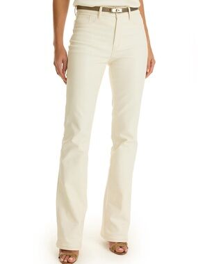 High-Rise Cream Bootcut Jeans